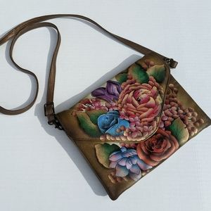 Anuschka, hand painted,crossbody/clutch bag. NWT